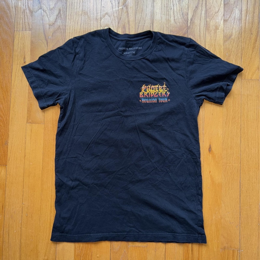 Phoebe Bridgers Shirt Mens M Black Reunion Tour Concert Graphic Double Sided Tee